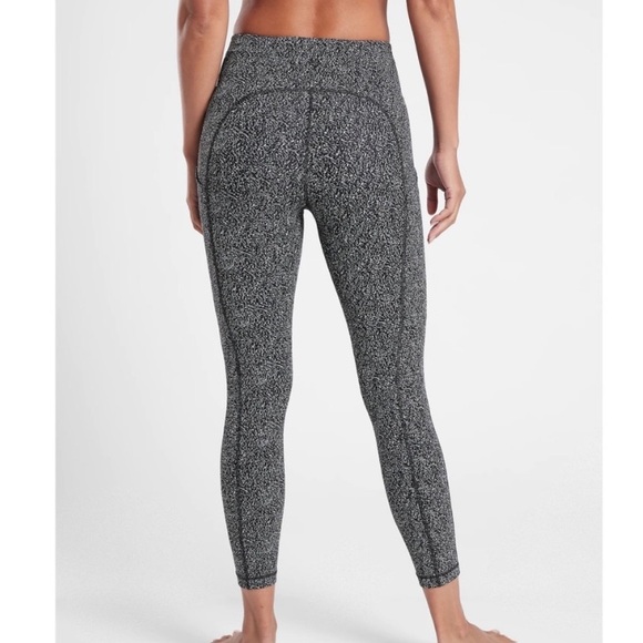Athleta 7/8 Length Black With Static Ultimate Stash Textured Tights Leggings - Picture 7 of 13